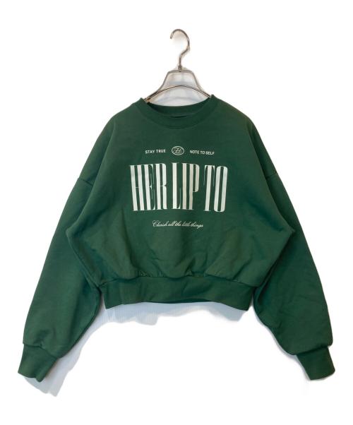 HER LIP TO（ハーリップトゥ）HER LIP TO (ハーリップトゥ) Cherish Oversized Sweatshirt　1244102124 グリーン サイズ:Freeの古着・服飾アイテム