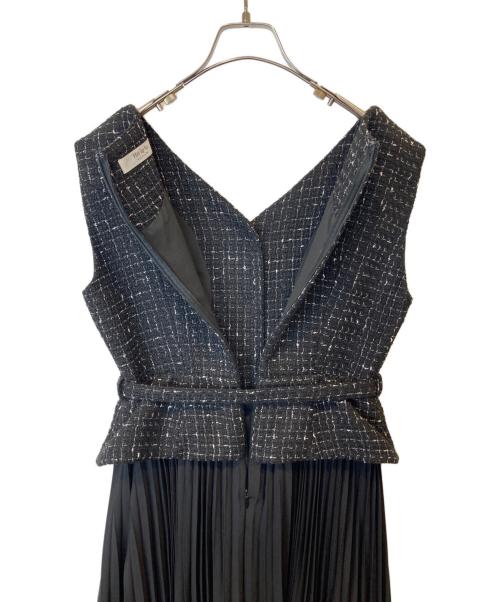 HER LIP TO（ハーリップトゥ）Her lip to (ハーリップトゥ) Siena Pleated Docking Dress　ノースリーブワンピース　1243305071 ブラック サイズ:Mの古着・服飾アイテム