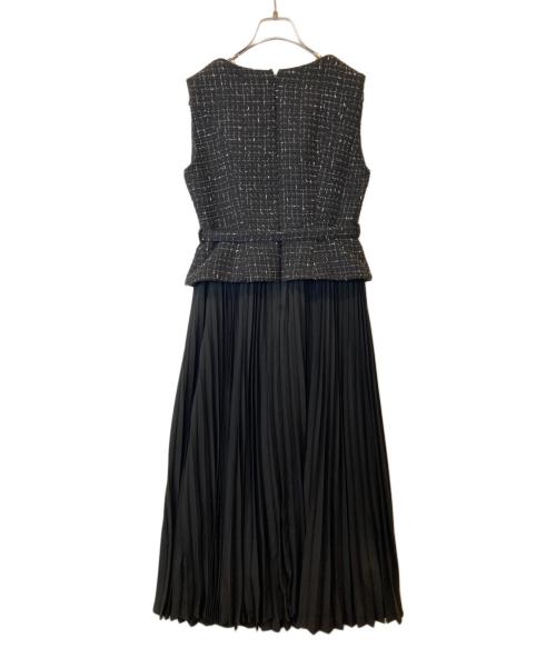 HER LIP TO（ハーリップトゥ）Her lip to (ハーリップトゥ) Siena Pleated Docking Dress　ノースリーブワンピース　1243305071 ブラック サイズ:Mの古着・服飾アイテム