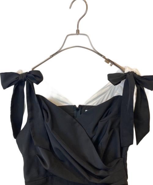 HER LIP TO（ハーリップトゥ）Her lip to (ハーリップトゥ) Faubourg Shoulder Ribbon Dress ワンピース 1244305174 ブラック サイズ:Sの古着・服飾アイテム