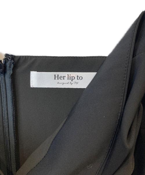 HER LIP TO（ハーリップトゥ）Her lip to (ハーリップトゥ) Faubourg Shoulder Ribbon Dress ワンピース 1244305174 ブラック サイズ:Sの古着・服飾アイテム
