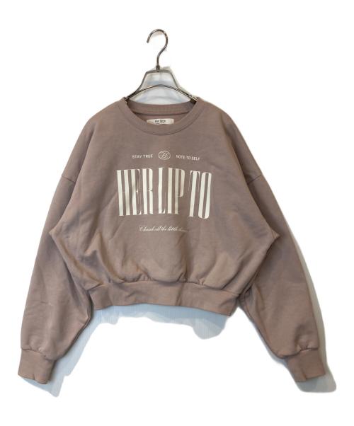 HER LIP TO（ハーリップトゥ）HER LIP TO (ハーリップトゥ) Cherish Oversized Sweatshirt　1244102124 ピンク サイズ:Freeの古着・服飾アイテム
