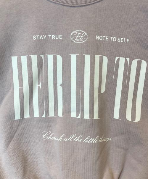 HER LIP TO（ハーリップトゥ）HER LIP TO (ハーリップトゥ) Cherish Oversized Sweatshirt　1244102124 ピンク サイズ:Freeの古着・服飾アイテム