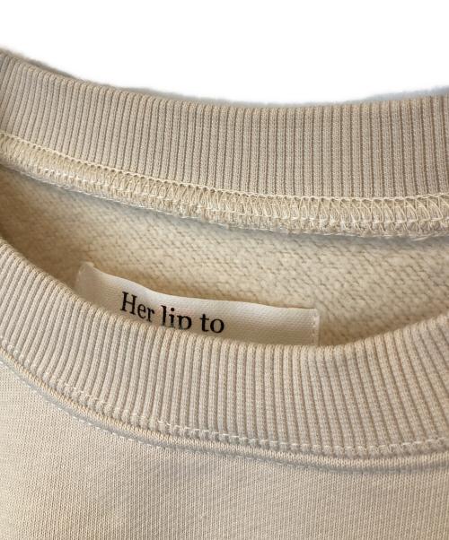 HER LIP TO（ハーリップトゥ）HER LIP TO (ハーリップトゥ) Cherish Oversized Sweatshirt ベージュ サイズ:FREEの古着・服飾アイテム
