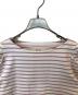 中古・古着 Her lip to (ハーリップトゥ) Tuck Sleeve French Stripe Top　ロングスリーブカットソー　Tシャツ　1251102044 ホワイト×ピンク サイズ:FREE：8000円