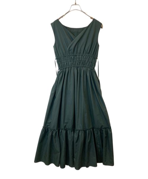 HER LIP TO（ハーリップトゥ）Her lip to (ハーリップトゥ) Riviera Double Bow Dress　ノースリーブワンピース　1242305126 グリーン サイズ:Mの古着・服飾アイテム