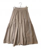 HER LIP TOハーリップトゥ）の古着「Round Tiered Long Skirt　ロングスカート　1251304042」｜ベージュ