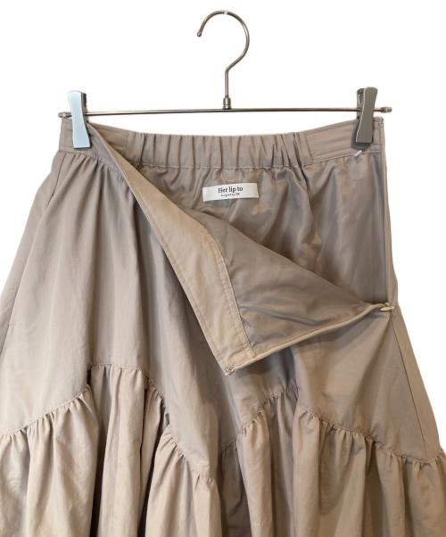HER LIP TO（ハーリップトゥ）Her lip to (ハーリップトゥ) Round Tiered Long Skirt　ロングスカート　1251304042 ベージュ サイズ:Sの古着・服飾アイテム