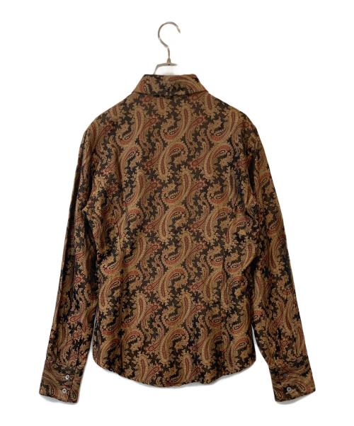 SHELLAC（シェラック）SHELLAC (シェラック) ペイズリー柄シャツ ブラウン サイズ:46の古着・服飾アイテム