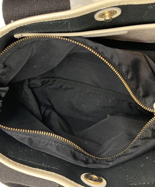 Breath TOPKAPI（ブレストプカピ）Breath TOPKAPI (ブレストプカピ) スコッチグレイン ネオレザー ミニ トート バッグ ライトグレー×ブラックの古着・服飾アイテム