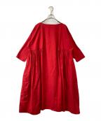 Veritecoeurヴェリテクール）の古着「コットンサイドギャザーワンピース LN-04」｜レッド