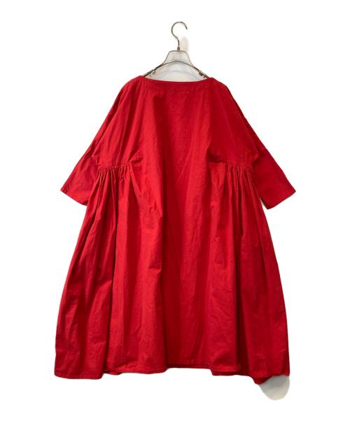 Veritecoeur（ヴェリテクール）Veritecoeur (ヴェリテクール) コットンサイドギャザーワンピース LN-04 レッド サイズ:FREEの古着・服飾アイテム