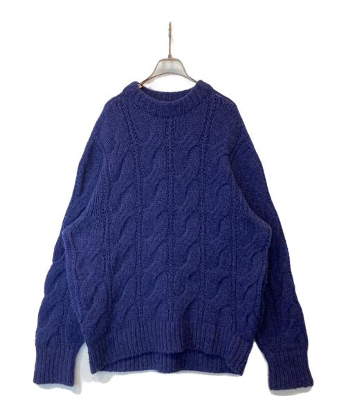FRAMeWORK（フレームワーク）FRAMeWORK (フレームワーク) ローゲージケーブルワイドプルオーバー ネイビー サイズ:FREEの古着・服飾アイテム