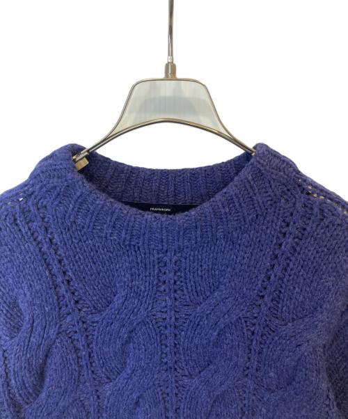 FRAMeWORK（フレームワーク）FRAMeWORK (フレームワーク) ローゲージケーブルワイドプルオーバー ネイビー サイズ:FREEの古着・服飾アイテム