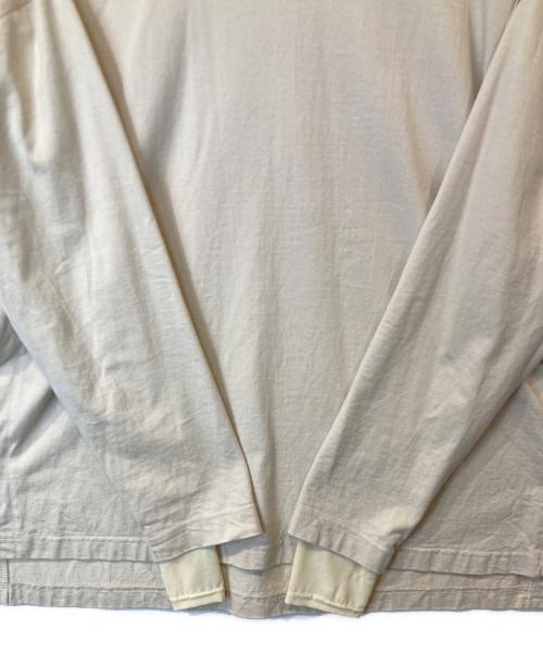 MANOF（マノフ）MANOF (マノフ) TULLE DOCKING L/S T-SHIRT 85105-1042 カットソー ベージュ サイズ:FREEの古着・服飾アイテム