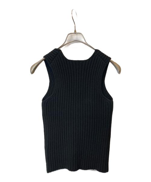 CHANEL（シャネル）CHANEL (シャネル) ヘビーウェイトリブニットトップス　P19536V01121 ブラック サイズ:38の古着・服飾アイテム