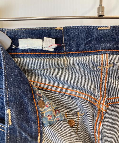 45rpm（45アールピーエム）45rpm (45アールピーエム) 藍染めユーズド加工デニムパンツ インディゴ サイズ:27の古着・服飾アイテム