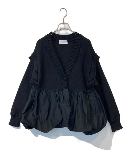 jemma atelier（ジェマアトリエ）jemma atelier (ジェマアトリエ) バルーンドッキングカーディガン 231-15-104 ブラック サイズ:表記がないため不明の古着・服飾アイテム