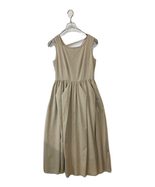 CADUNE（カデュネ）CADUNE　 (カデュネ) origamiタックワンピース　72269050 ベージュ サイズ:38 未使用品の古着・服飾アイテム