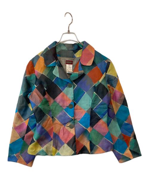 KENZO（ケンゾー）KENZO (ケンゾー) マルチシルクチェックジャケット　306209511305DB マルチカラー サイズ:38の古着・服飾アイテム