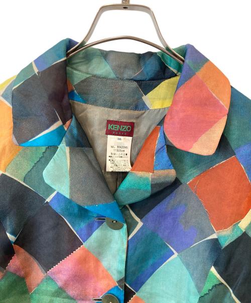 KENZO（ケンゾー）KENZO (ケンゾー) マルチシルクチェックジャケット　306209511305DB マルチカラー サイズ:38の古着・服飾アイテム