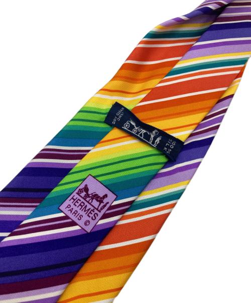 HERMES（エルメス）HERMES (エルメス) カラフルレジメンタルネクタイ サイズ:不明の古着・服飾アイテム