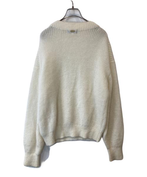 BLUE LABEL CRESTBRIDGE（ブルーレーベルクレストブリッジ）BLUE LABEL CRESTBRIDGE (ブルーレーベルクレストブリッジ) エアリーウールニットプルオーバー ベージュ サイズ:38の古着・服飾アイテム