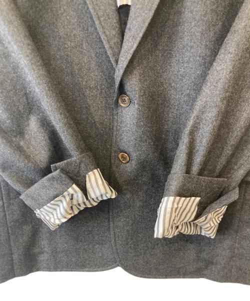 maison kitsune（メゾンキツネ）maison kitsune (メゾンキツネ) ウールテーラードジャケット グレー サイズ:46/42の古着・服飾アイテム
