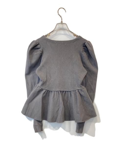 Snidel（スナイデル）Snidel (スナイデル) ペプラムパフスリーブニット　SWNT244284 グレー サイズ:Fの古着・服飾アイテム