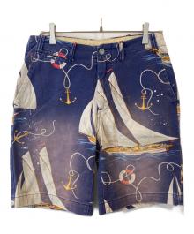 POLO RALPH LAUREN（ポロ・ラルフローレン）の古着「帆船柄ショートパンツ」｜ネイビー