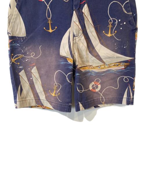 POLO RALPH LAUREN（ポロ・ラルフローレン）POLO RALPH LAUREN (ポロ・ラルフローレン) 帆船柄ショートパンツ ネイビー サイズ:表示がないため不明の古着・服飾アイテム