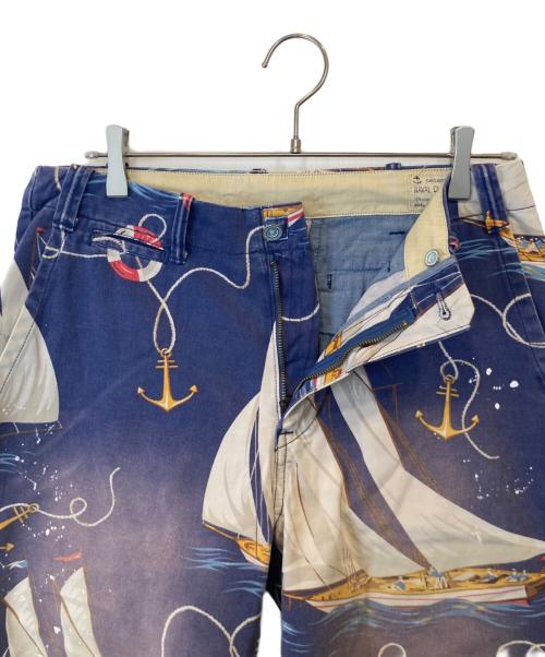 POLO RALPH LAUREN（ポロ・ラルフローレン）POLO RALPH LAUREN (ポロ・ラルフローレン) 帆船柄ショートパンツ ネイビー サイズ:表示がないため不明の古着・服飾アイテム