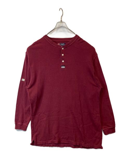 CHAPS RALPH LAUREN（チャップス ラルフローレン）CHAPS RALPH LAUREN (チャップス ラルフローレン) ヘンリーネックカットソー レッド サイズ:XXLの古着・服飾アイテム