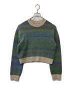 WRAPINKNOTラッピンノット）の古着「グラデーションクロップトニット　WZ21W-LP028」｜グリーン