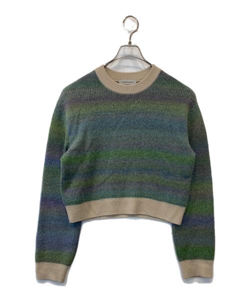 WRAPINKNOT（ラッピンノット）WRAPINKNOT (ラッピンノット) グラデーションクロップトニット　WZ21W-LP028 グリーンの古着・服飾アイテム