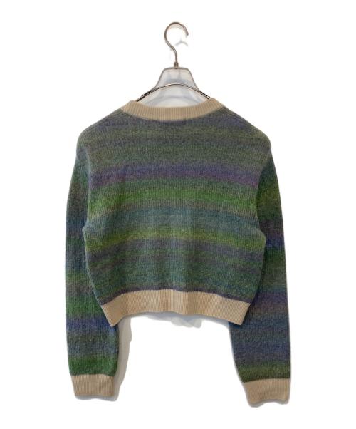 WRAPINKNOT（ラッピンノット）WRAPINKNOT (ラッピンノット) グラデーションクロップトニット　WZ21W-LP028 グリーンの古着・服飾アイテム