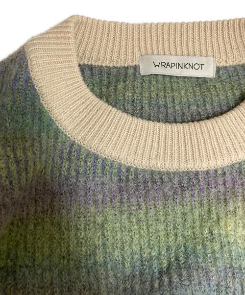 WRAPINKNOT（ラッピンノット）WRAPINKNOT (ラッピンノット) グラデーションクロップトニット　WZ21W-LP028 グリーンの古着・服飾アイテム