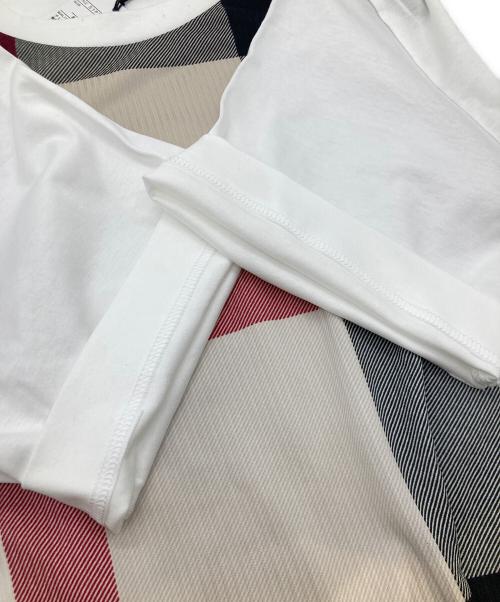 BLACK LABEL CRESTBRIDGE（ブラックレーベル クレストブリッジ）BLACK LABEL CRESTBRIDGE (ブラックレーベル クレストブリッジ) パネルチェックサッカーTシャツ 51P29-339-02 ホワイト サイズ:L 未使用品の古着・服飾アイテム