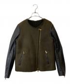 Cinquantaチンクワンタ）の古着「ムートンジャケット 5312」｜カーキ×ネイビー