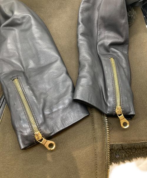 Cinquanta（チンクワンタ）Cinquanta (チンクワンタ) ムートンジャケット 5312 カーキ×ネイビー サイズ:38の古着・服飾アイテム