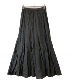 FRAMeWORK（フレームワーク）の古着「ピースダイ切り替えフレアスカート　22060220908020」｜ブラック