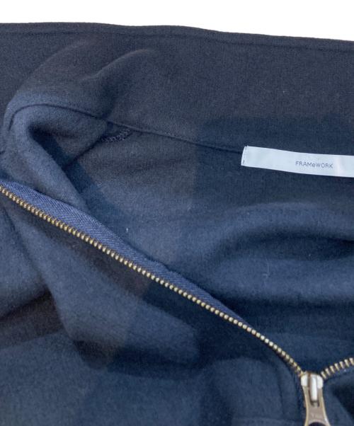 FRAMeWORK（フレームワーク）FRAMeWORK (フレームワーク) ウールジャージジップアップミニワンピース 21040220613040 ネイビー サイズ:FREEの古着・服飾アイテム