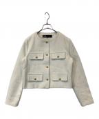 ZARAザラ）の古着「CROPPED FLAP BLAZER　3046/988/712」｜アイボリー