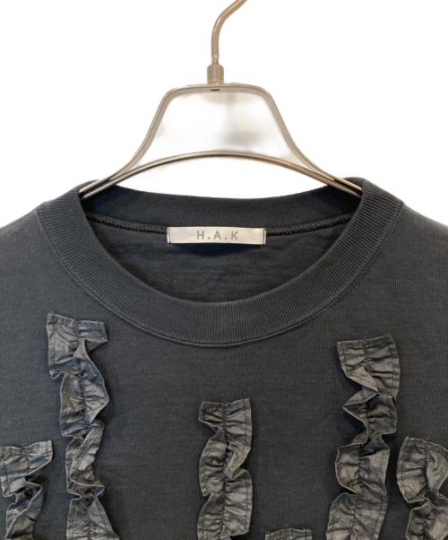 H.A.K（ハク）H.A.K (ハク) ハイゲージミニ裏毛＋ナイロンタフタ フリルチュニックプルオーバー 1010-190-2308 レッド サイズ:M (US 6)の古着・服飾アイテム