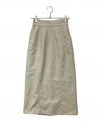 crewreクルー）の古着「フェイクレザーナロースカート　cr23aw19015」｜アイボリー