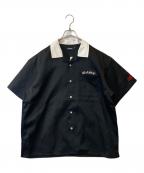 X-LARGEエクストララージ）の古着「TWO FACE OPEN COLLAR S/S SHIRT」｜ブラック