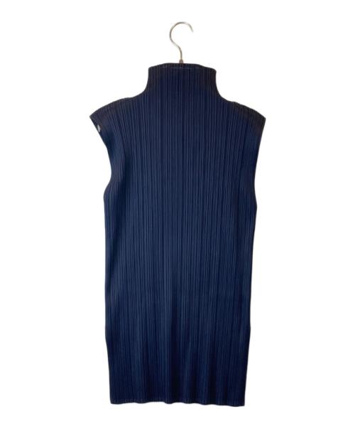 ISSEY MIYAKE（イッセイミヤケ）ISSEY MIYAKE (イッセイミヤケ) プリーツカットソー PP04-JK603 ネイビー サイズ:3の古着・服飾アイテム