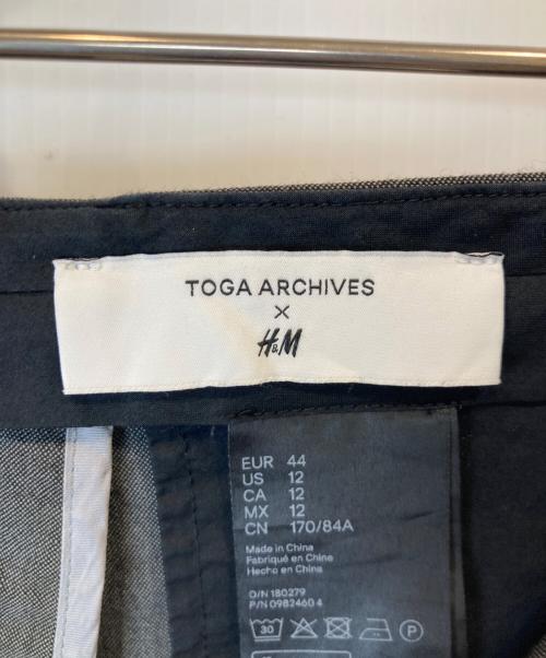 H&M（エイチアンドエム）H&M (エイチアンドエム) TOGA ARCHIVES (トーガアーカイブス) ワイドレッグパンツ グレー サイズ:44の古着・服飾アイテム