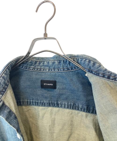 STAMPD（スタンプド）STAMPD (スタンプド) ダメージ加工デニムシャツ インディゴ サイズ:Sの古着・服飾アイテム