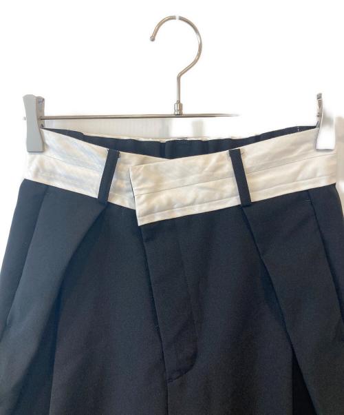 STUDIOUS（ステュディオス）STUDIOUS (ステュディオス) アシンメトリーウエストタックトラウザーパンツ　124441001 ブラック サイズ:1の古着・服飾アイテム